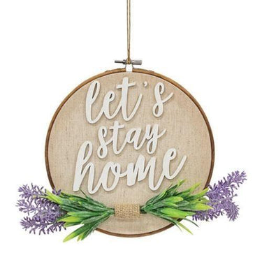 Let's Stay Home Lavender Sampler Sign - The Fox Decor
